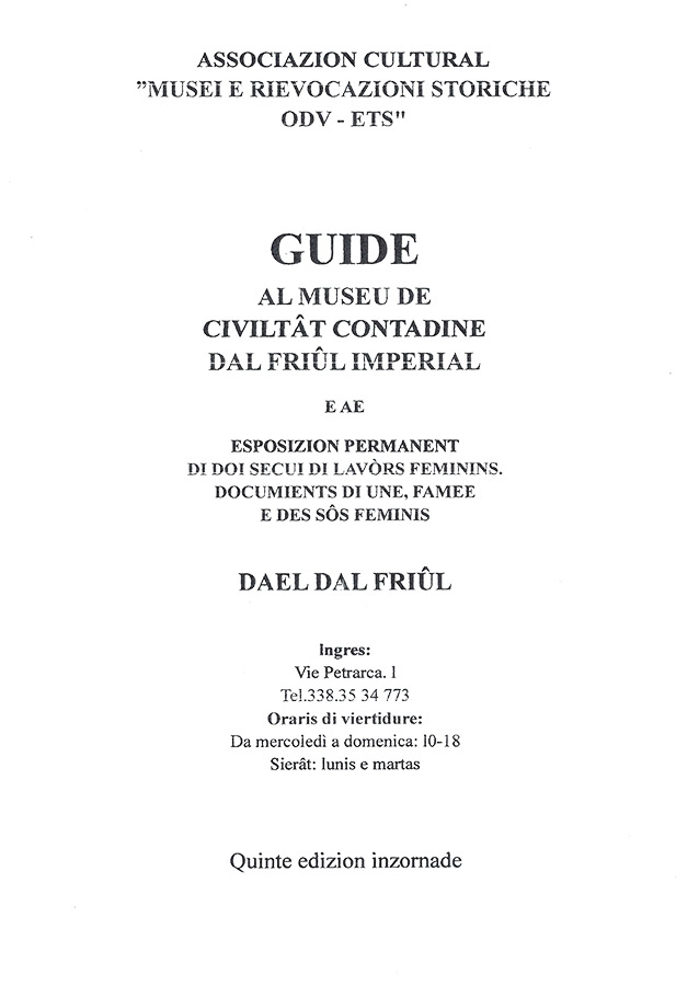 Copertina della pubblicazione "Guide a Museu de Civiltat Contadine dal Friul Imperial"